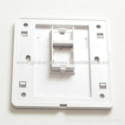 UK Style Faceplate, Made of PC or ABS Materials, Two Mounting Screws, One Ports, UL Approval